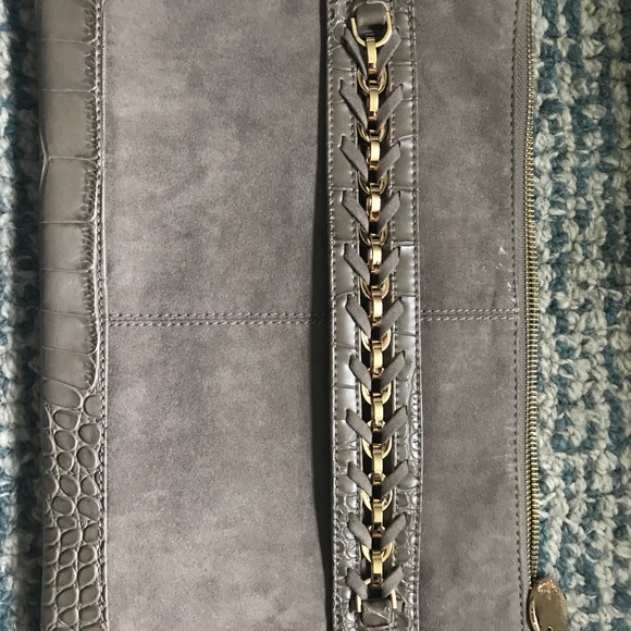 Neiman Marcus gray suede clutch purse NWT - Picture 4 of 7
